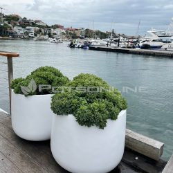 Potsonline - Satin White Finish - Tub Planter