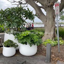 Potsonline - Satin White Finish - Tub Planter