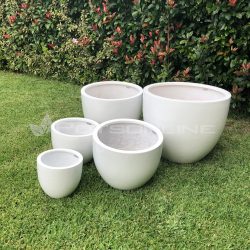 Potsonline - Satin White Finish - Egg Planter